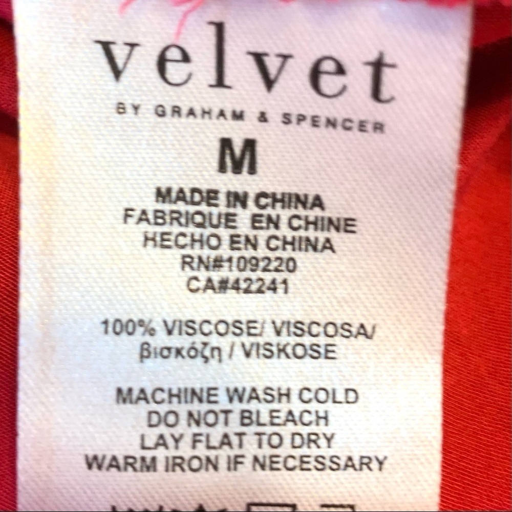 Velvet by Graham & Spencer Cranberry Pink Split Neck Long Sleeve Popover Medium - Picture 10 of 10